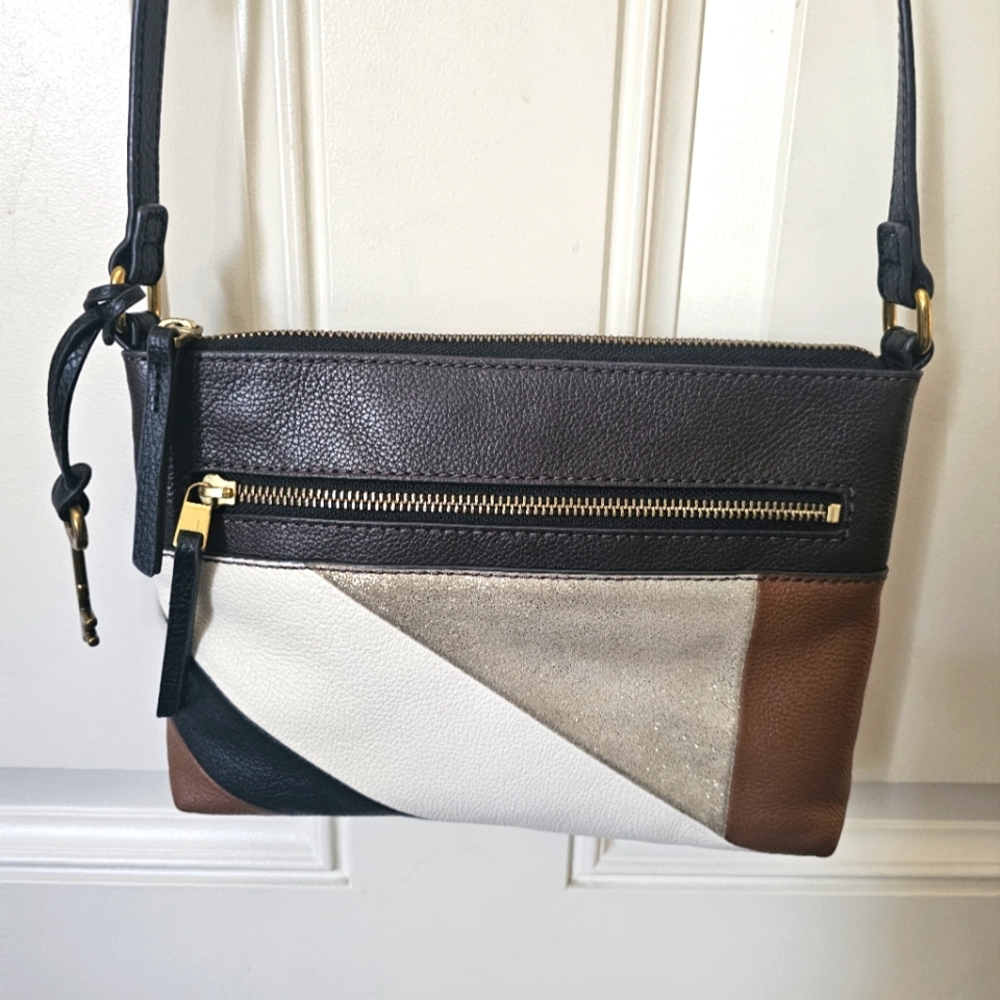 Fossil "Fiona" Large Patchwork Leather Crossbody - image 1